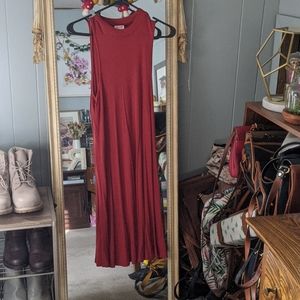 Orange ribbed tank dress